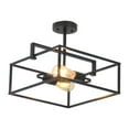 thumbnail image 1 of CHLOE Lighting NOLAN Farmhouse 2 Light Black Square Semi-Flush Ceiling Pendant 14.25" Wide, 1 of 6