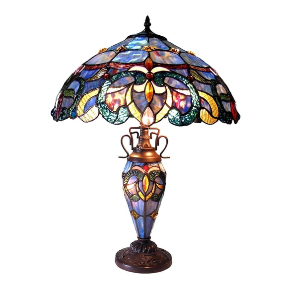 CHLOE Lighting NORA Tiffany Style Victorian Double lit 3 Light DTable Lamp 18" Shade