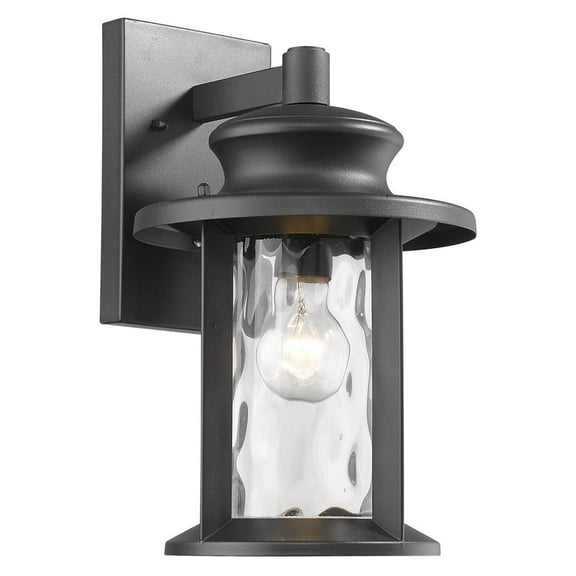 CHLOE Lighting OWEN Transitional 1 Light Textured Black Outdoor Wall Sconce 14" Tall