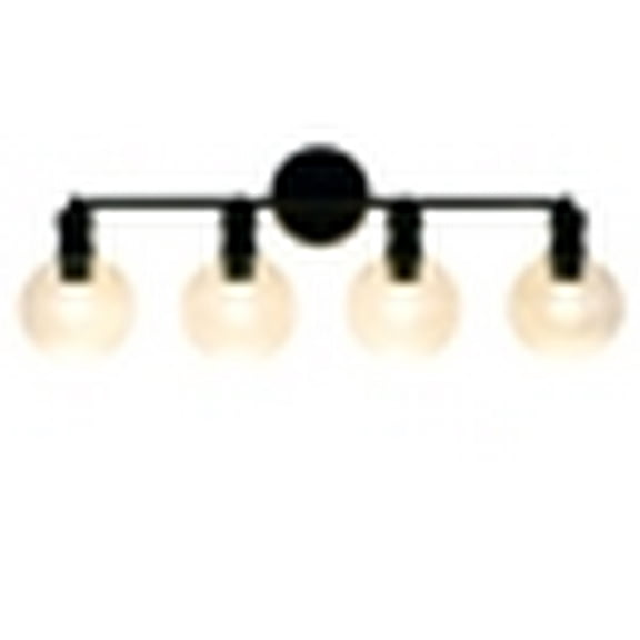 CHLOE Lighting OXA Transitional 4 Light Black Vanity Bathlight 30" Wide