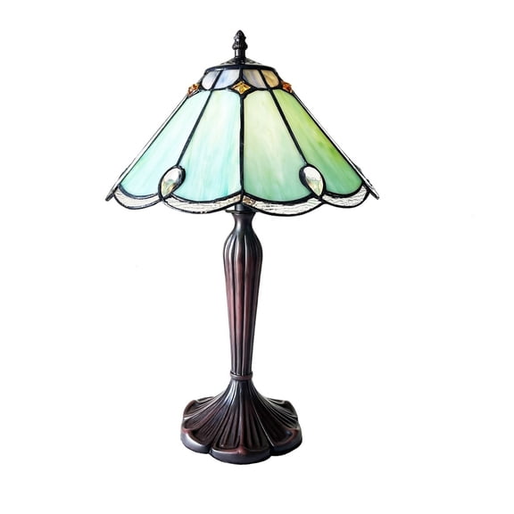CHLOE Lighting REMY Victorian-Style 1-Light Antique Dark Bronze Finish Stained Glass Window Panel 12" Wide