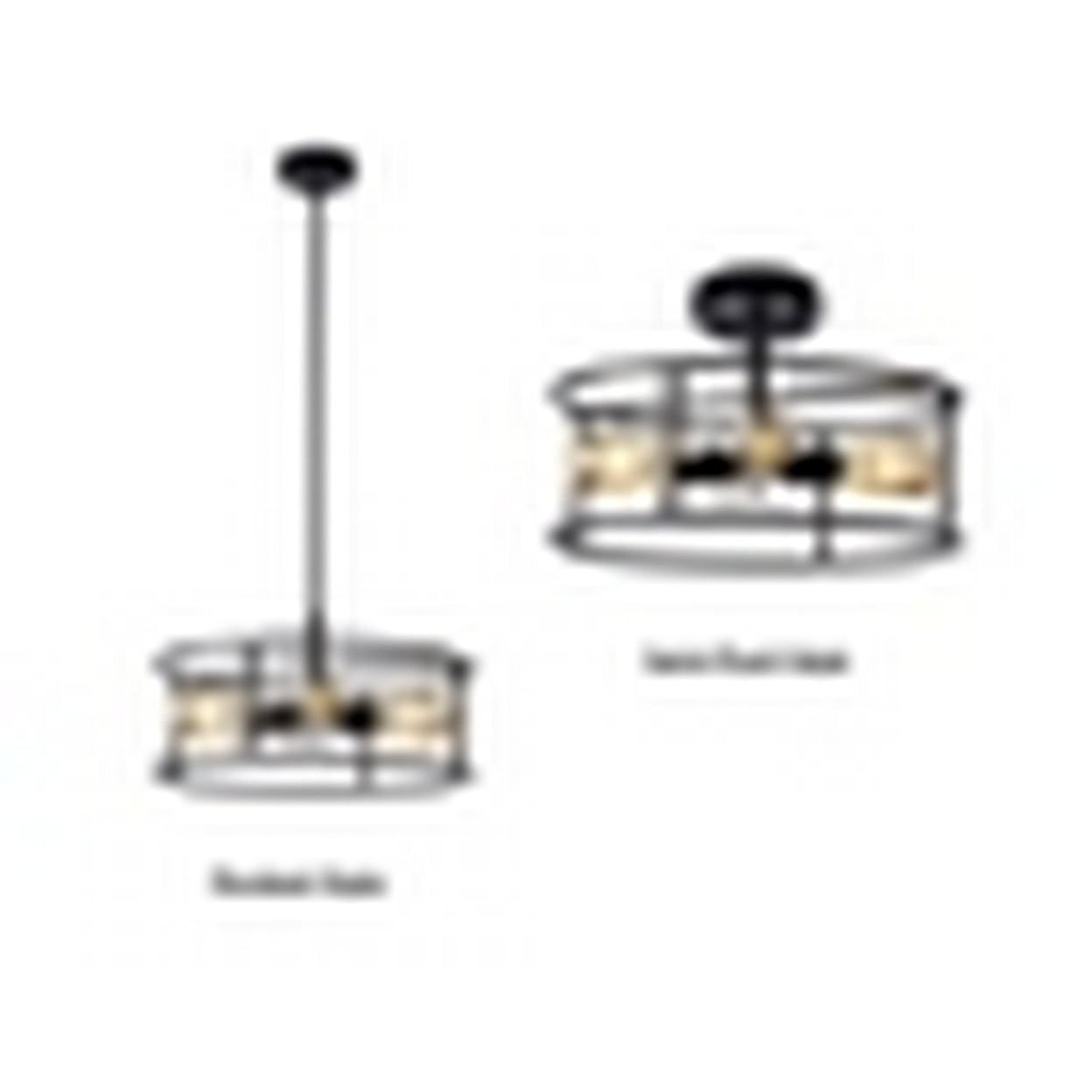 Matt Black 4-Light Farmhouse Drum Ceiling Pendant