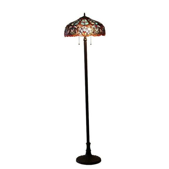 CHLOE Lighting SADIE Tiffany-style 2 Light Victorian Floor Lamp 18" Shade