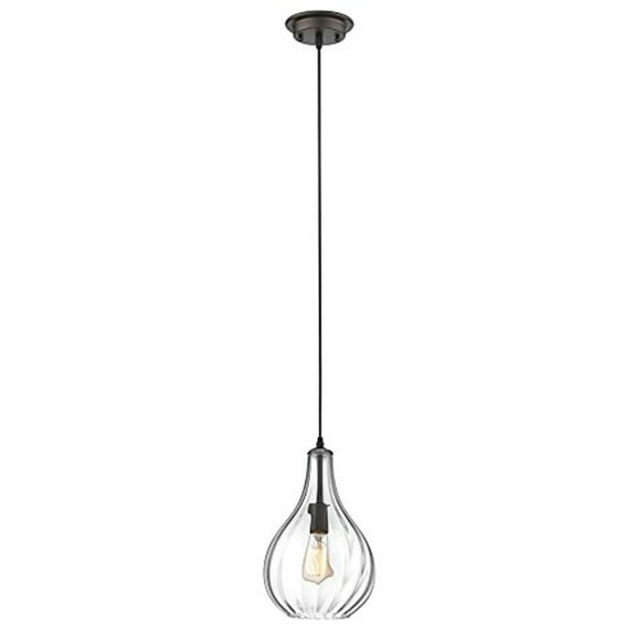 CHLOE Lighting SAVANNAH Transitional 1 Light Rubbed Bronze Ceiling Mini Pendant 9" Wide