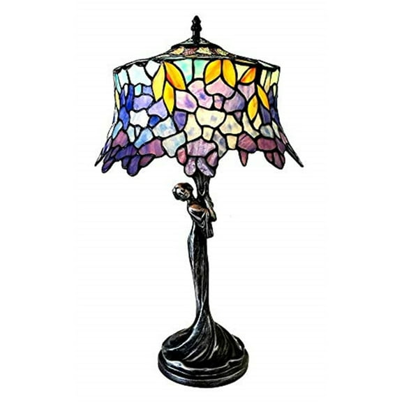 CHLOE Lighting SOPHIA Wisteria 1 Light Antique Dark Bronze Table Lamp 13" Shade