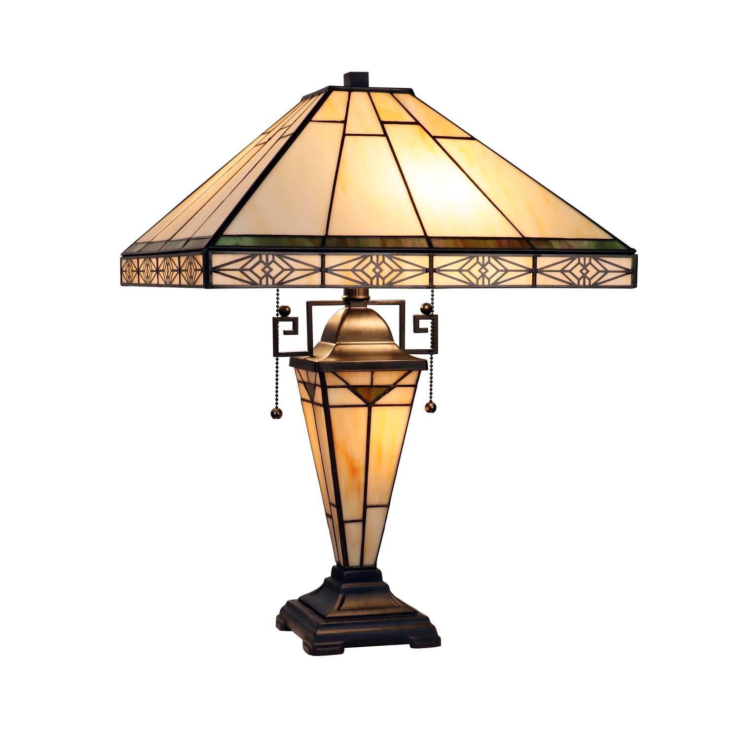 Theros 22.7" Bronze Stained Glass Mission Table Lamp