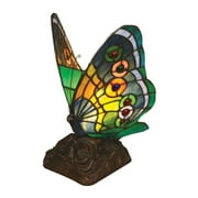 CHLOE Lighting Tiffany-Style 1 Light Butterfly Accent Table Lamp, 10 Tall