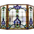 thumbnail image 1 of CHLOE Lighting Tiffany-glass Black 3pcs Folding Victorian Fireplace Screen 44" Wide, 1 of 2