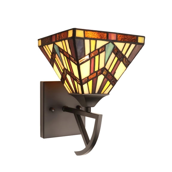 CHLOE Lighting VINCENT Tiffany-Style 1-Light Mission Wall Sconce 6" Shade