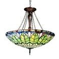 thumbnail image 1 of CHLOE Lotus 28" W Tiffany Stained Glass Inverted Ceiling Pendant in Bronze, 1 of 4
