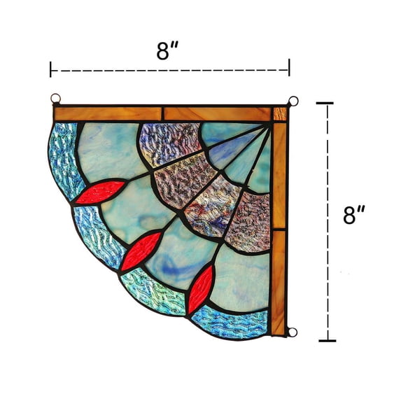 CHLOE Mei Victorian Tiffany-glass Window Panel 8" Wide