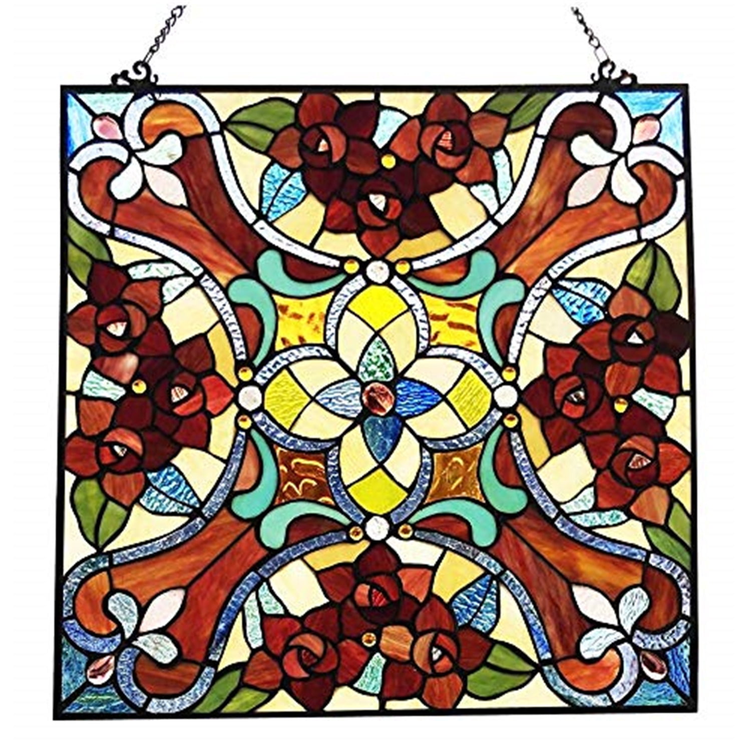Lighting NOELLE Victorian Tiffany-glass Window Panel 20