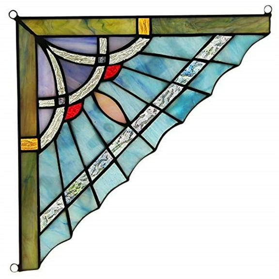 CHLOE Obsidian Mission Tiffany-glass Window Panel 10" Wide