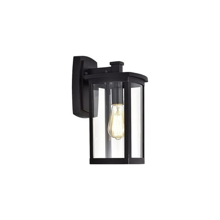 CHLOE Quill Transitional 1 Light Textured Black Outdoor Wall Sconce 14" Height
