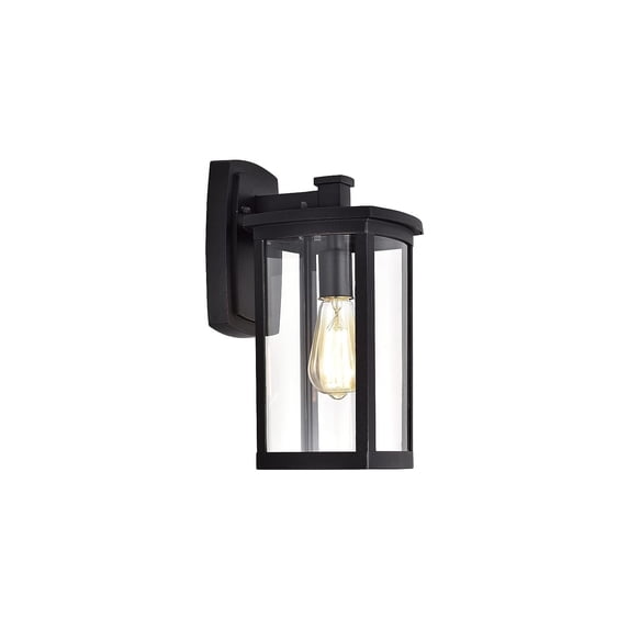 CHLOE Quill Transitional 1 Light Textured Black Outdoor Wall Sconce 14" Height