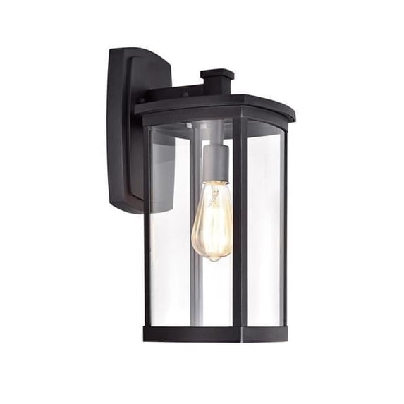 CHLOE Quill Transitional 1 Light Textured Black Outdoor Wall Sconce 17" Height