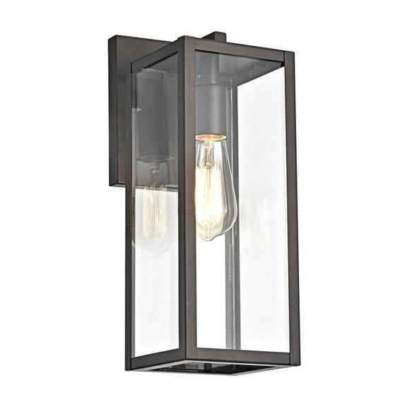 CHLOE Richard Transitional 1 Light Rubbed Bronze Outdoor Wall Sconce 14" Height