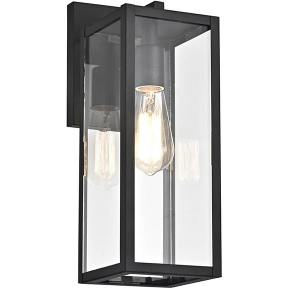 CHLOE Richard Transitional 1 Light Textured Black Outdoor Wall Sconce 14" Height
