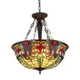 thumbnail image 1 of CHLOE Riley Tiffany 3 Light Victorian Inverted Ceiling Pendant Fixture 22" Shade, 1 of 2