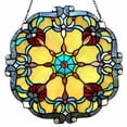 thumbnail image 1 of CHLOE Rosalie Victorian Tiffany-glass Window Panel 18" Wide, 1 of 3