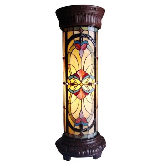 CHLOE Ruby Spectacle Glass 2 Light Victorian Pedestal Light Fixture 30" Tall