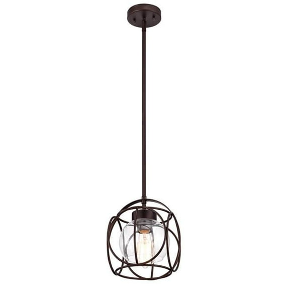 CHLOE Rylee 1 Light Oil Rubbed Bronze Mini Pendant Ceiling Fixture 10" Wide