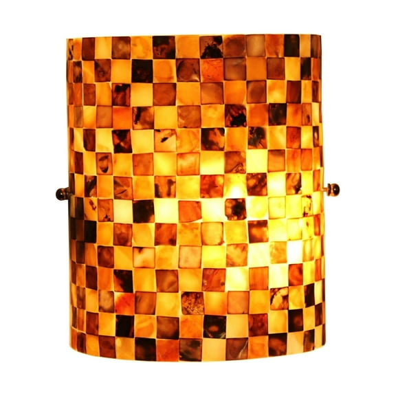 CHLOE Shelley Mosaic-Style Seashell Wall Sconce 8" Height