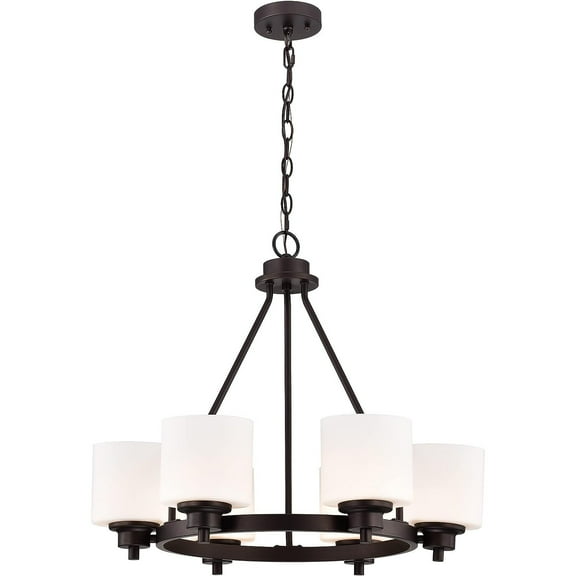 CHLOE Solbi 6 Light Chrome Large Chandelier Ceiling Fixture 24" Wide