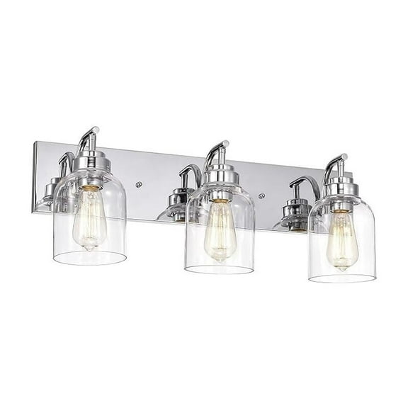 CHLOE Thierry Transitional 3 Light Chrome Bath Vanity Fixture 24" Wide