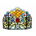 thumbnail image 1 of CHLOE Tiffany-glass 3pcs Folding Victorian Fireplace Screen 44" Wide, 1 of 1