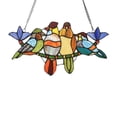 thumbnail image 1 of CHLOE Tropical Birds Tiffany-style Animal Design Window Panel 16" x 9", 1 of 4