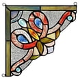 thumbnail image 1 of CHLOE Victorie Victorian Tiffany-glass Window Panel 8" Wide, 1 of 5