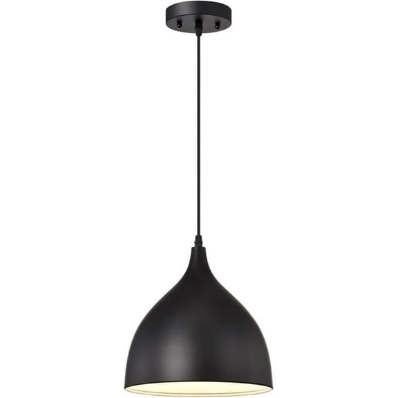 CHLOE Walter Industrial 1 Light Textured Black Mini Pendant Ceiling Fixture 10"