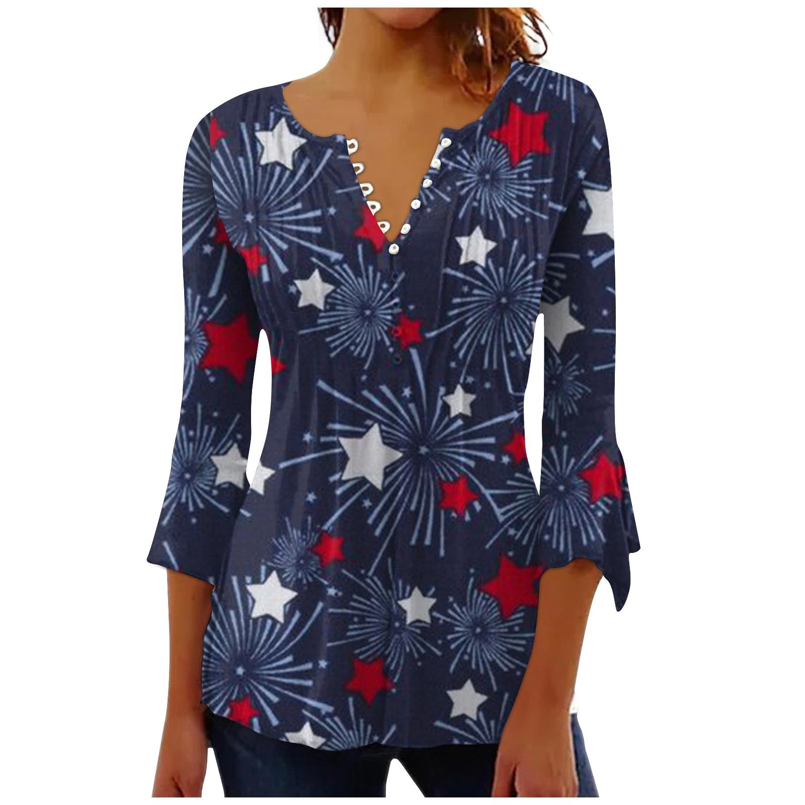 Women's American Flag Crop Top – Patriotic Long Sleeve Graphic Tee For 4th Of July & Everyday Pride