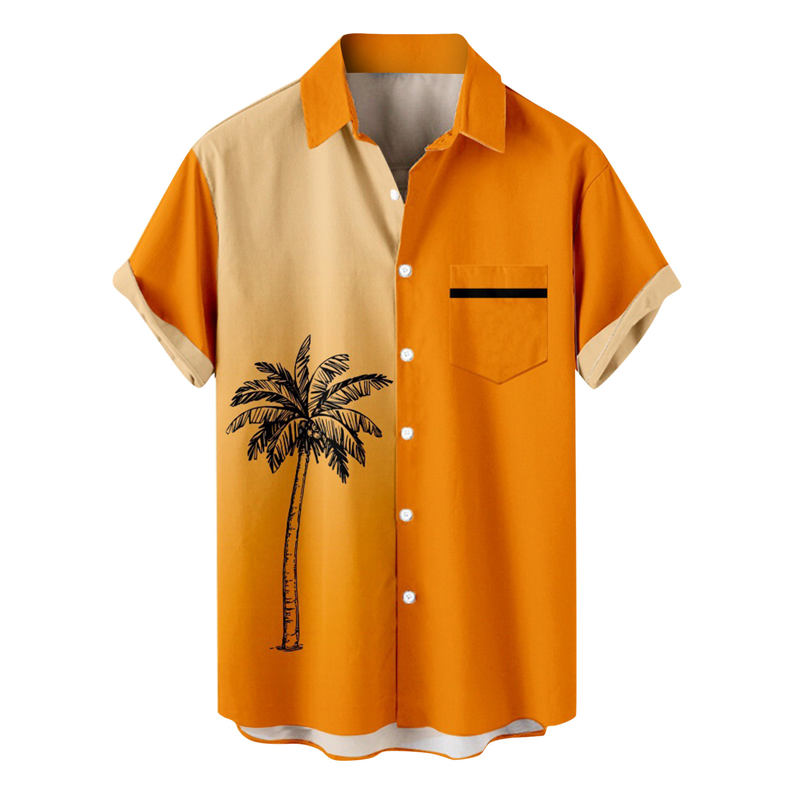 CHMORA Men's Hawaiian Shirt Short Sleeves Printed Button Down Summer