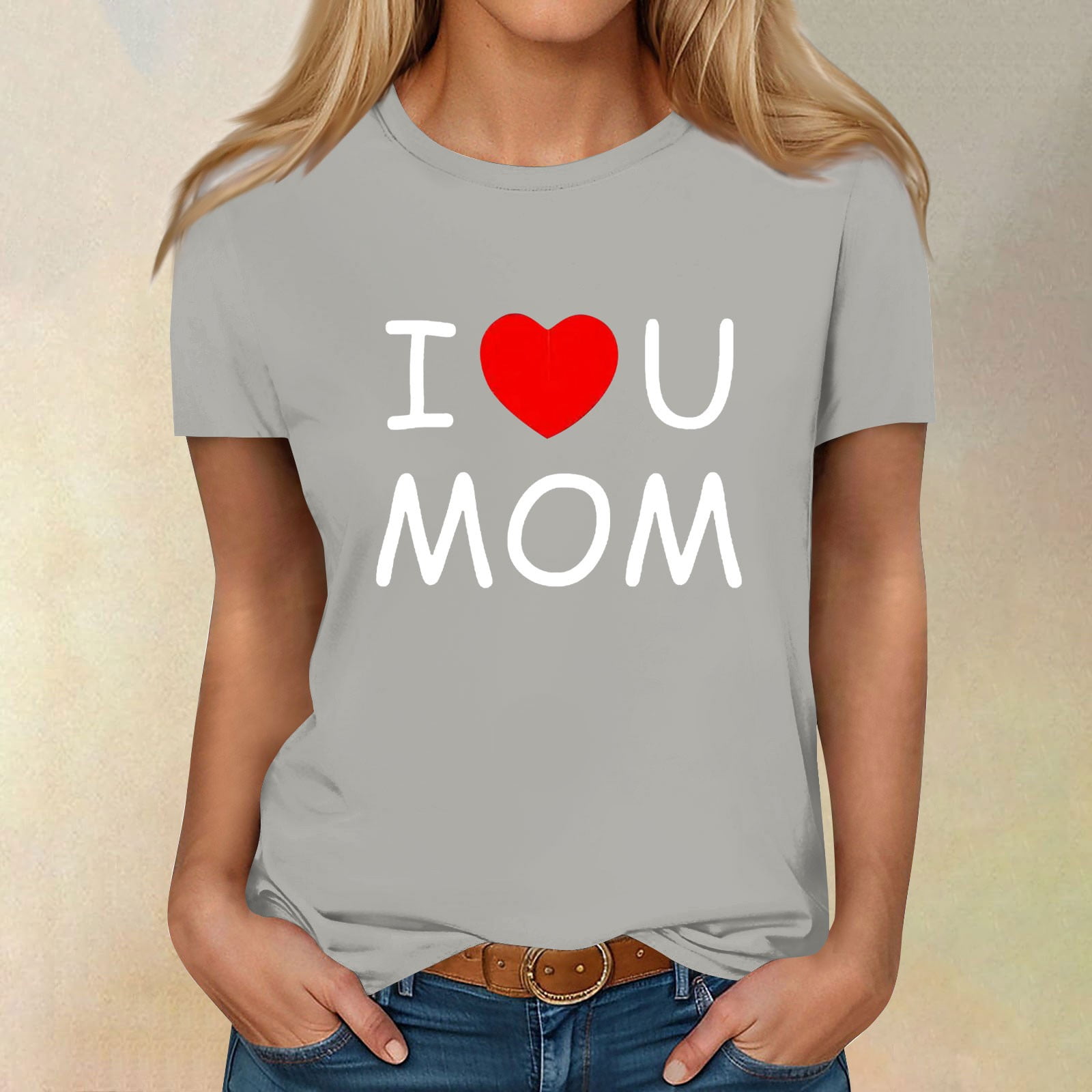 Women's Funny Mom Life Leopard Lips Graphic T-Shirt – Cute Letter Print Tee, Pink, Sizes S-2XL - View #9