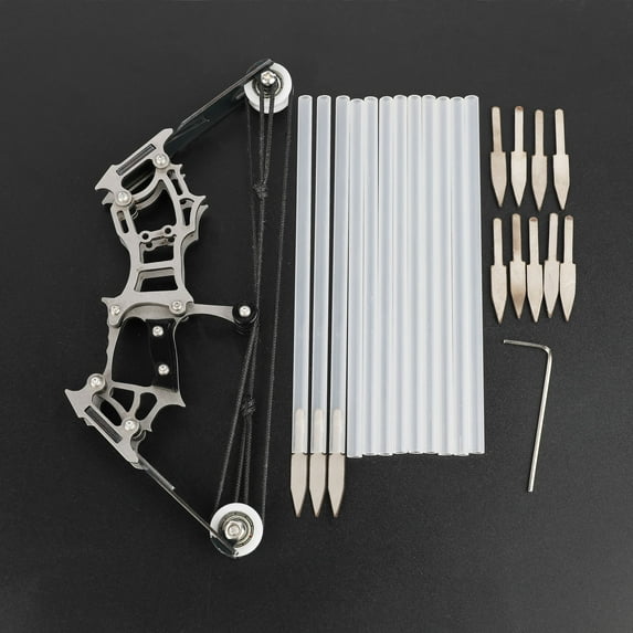 CHN Archery - Stainless Steel Mini Compound Bow Toy with 12 Arrows Set【Ship from USA】