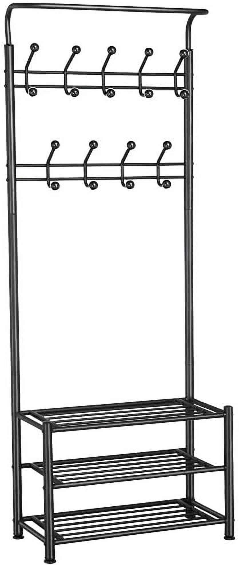 CHNBVC Coat Rack 3 in 1 Hall Tree with Shoe Bench Coat Shoe Rack