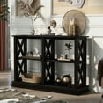 CHNGQANW TREXM Console Table with 3Tier Open Storage Spaces and ”X
