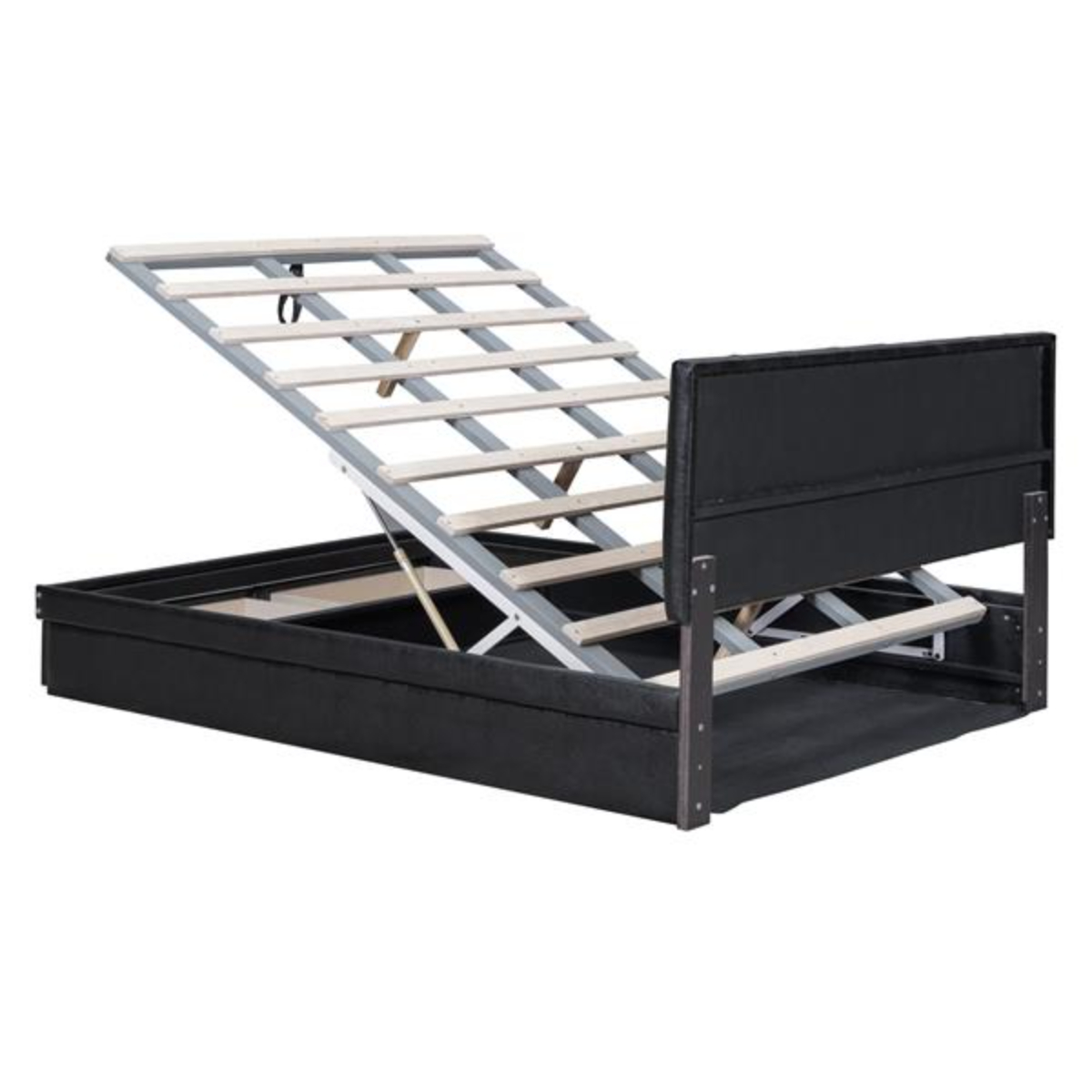 CHNGQN Full Size Upholstered Bed with Hydraulic Storage System and