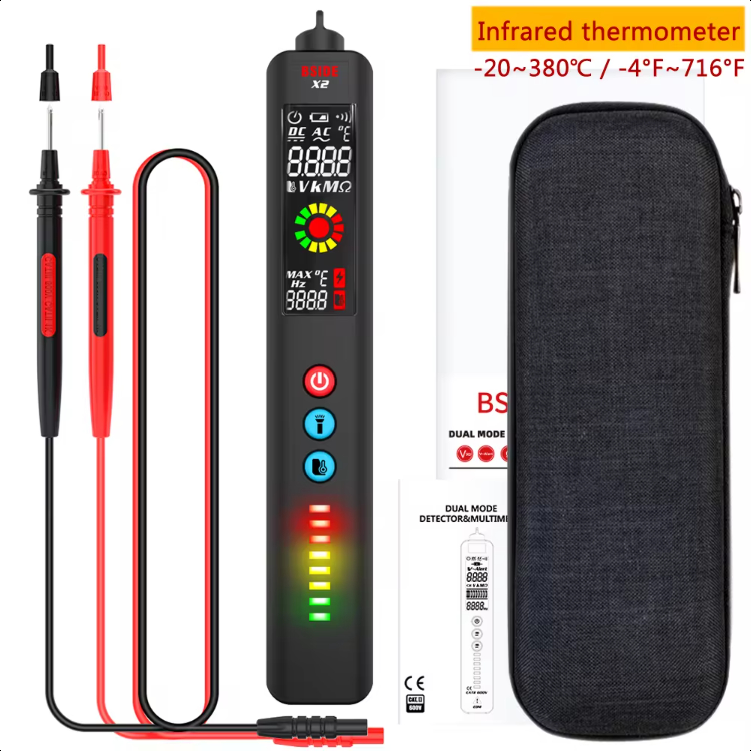 CHNGSNG Voltage Detector Tester X1 X2 Smart Multimeter Noncontact