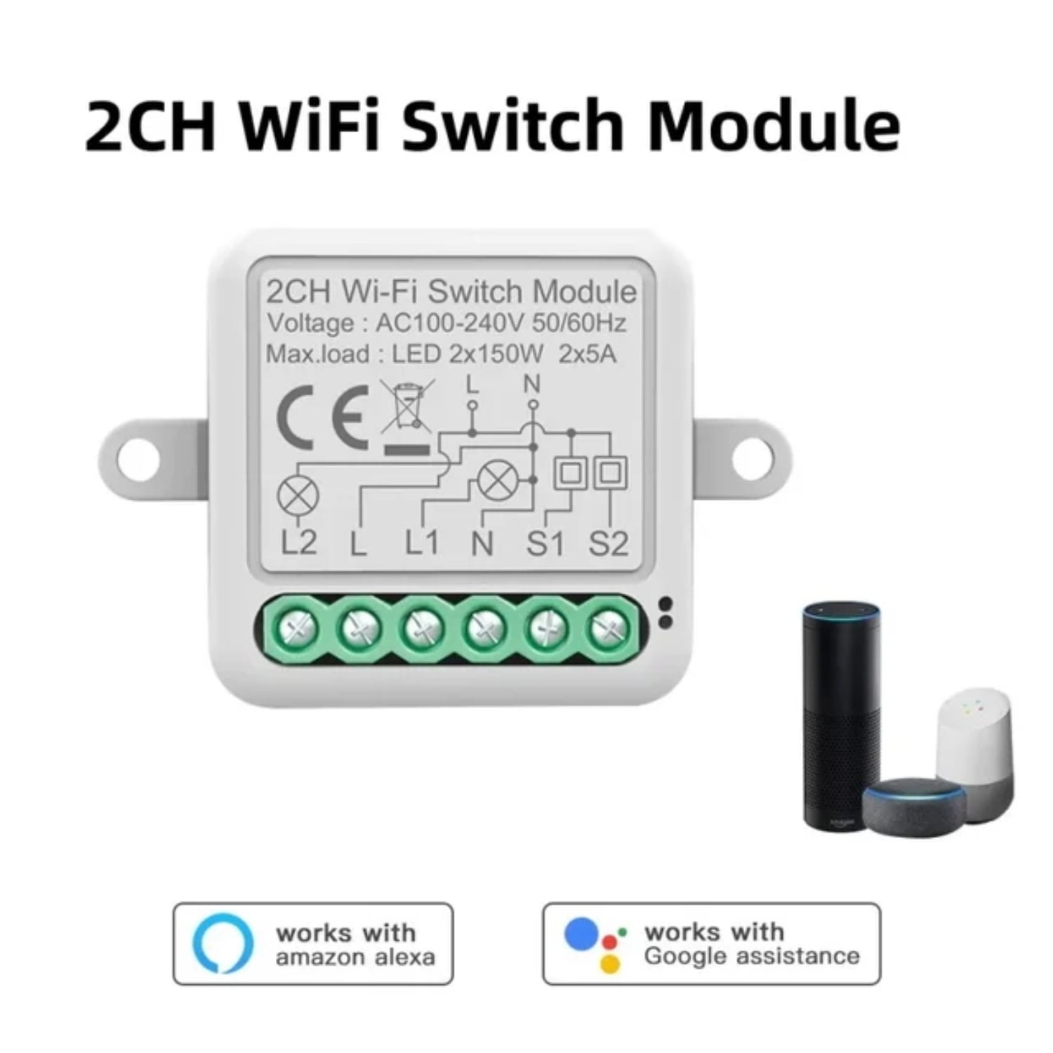 CHNGTO WiFi Zigbee Smart Light Switch Module 1/4Gang Neutral Wire 2 Way