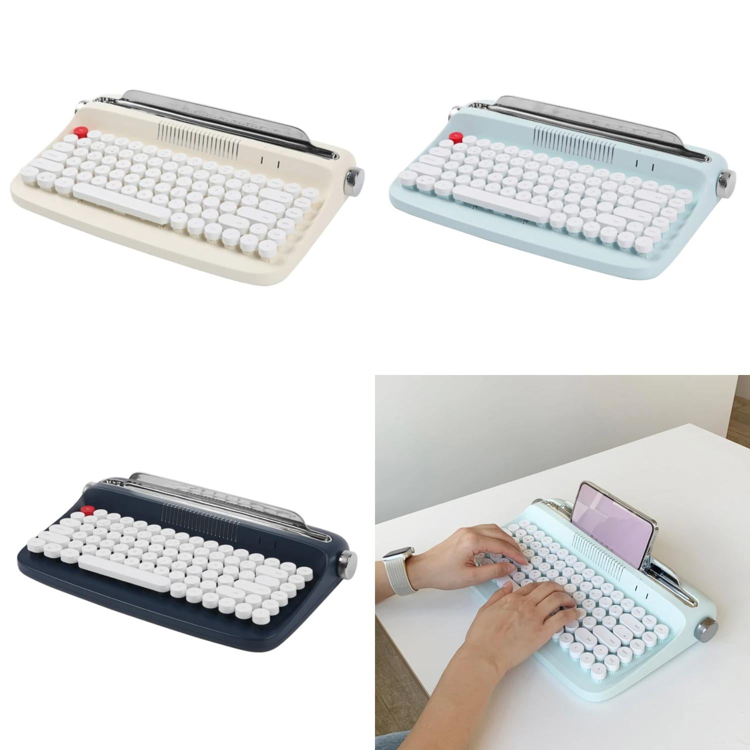 CHNGTOA Vintage Candy Colored Retro Steampunk Mechanical Keyboard ...