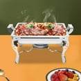 CHNGXWE Elegant 6L Stainless Steel Handle Chafing Dish for School and Hotel Dinner Plates