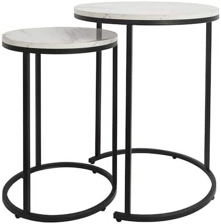 CHNKH End Tables Black Narrow Nesting Tables Living Room Accent