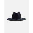 thumbnail image 1 of Scenario Women's Chenille Knit Fedora with Croissant Buckle, Black, 1 of 3