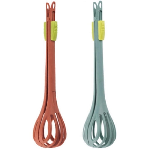 CHNLOJ 2 Piece Multifunctional Egg Beater Food Tongs Manual Mixer, Egg Noodle Kitchen Baking Tools, Cyclone Food Tongs, Used for Stirring, Mixing and Cooking