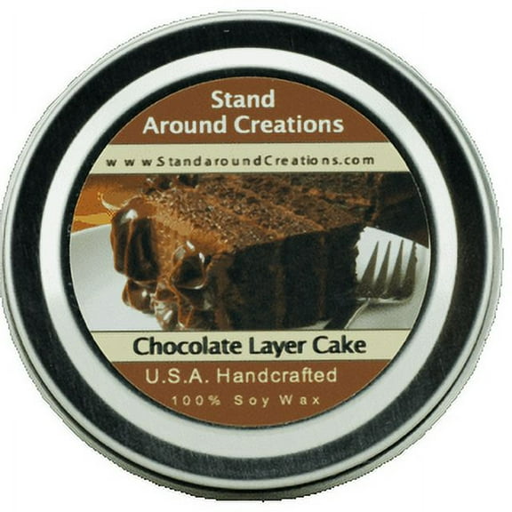 CHOCOLATE LAYER CAKE TIN 2-OZ. ALL NATURAL SOY CANDLE