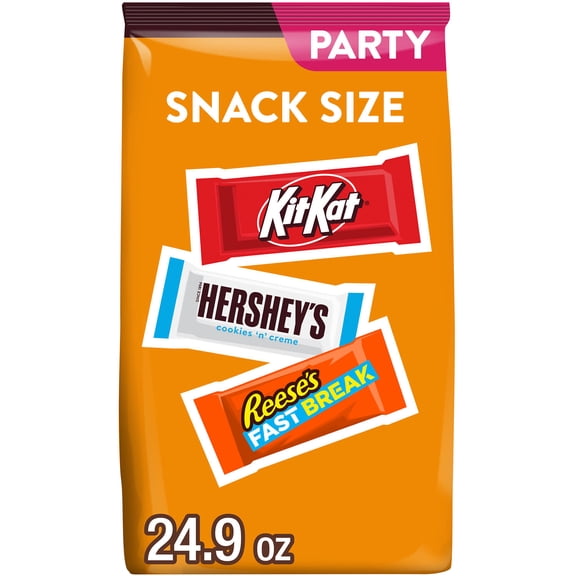 HERSHEY'S, KIT KAT and REESE'S Assorted Flavored Snack Size Candy Party Pack, 24.9 oz