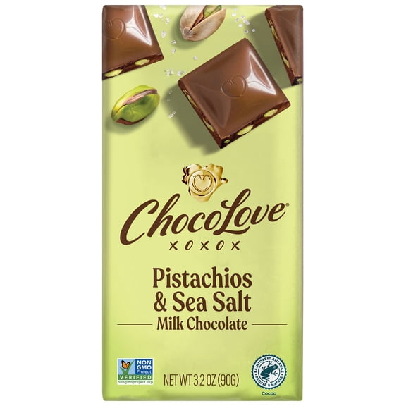 Chocolove Milk Chocolate Bar with Pistachios & Sea Salt 3.2oz